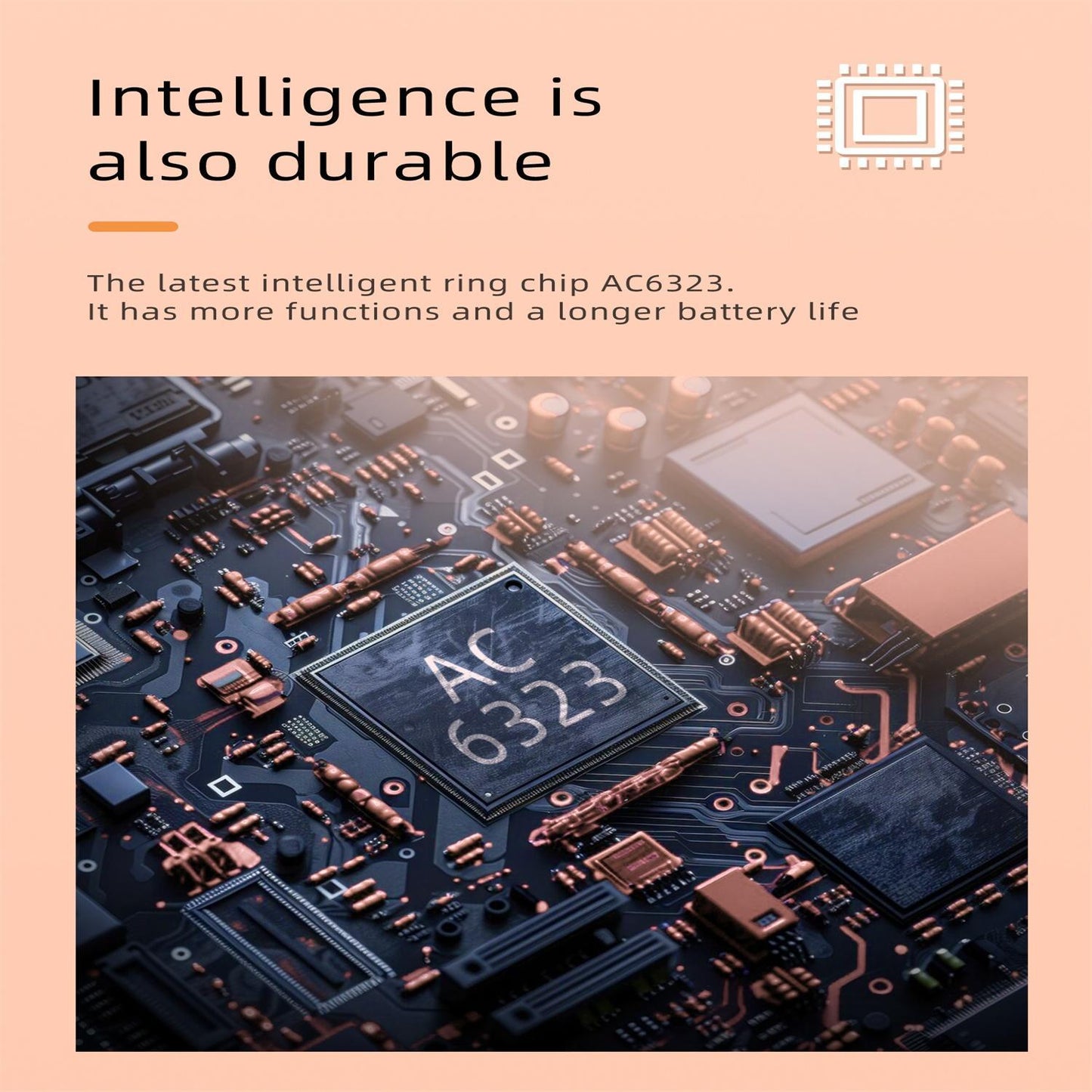 Smart Ring Size 6 Heart Rate Blood Oxygen Sleep Family Care Rose Gold