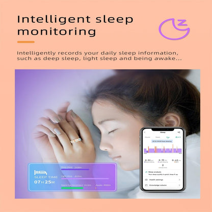 Smart Ring Size 6 Heart Rate Blood Oxygen Sleep Family Care Rose Gold