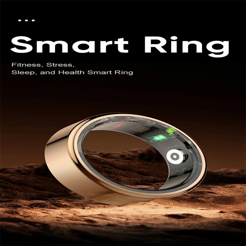 Smart Ring With Heart Rate Blood Oxygen Sleep Monitoring & Sports Modes - Size 10 - Black