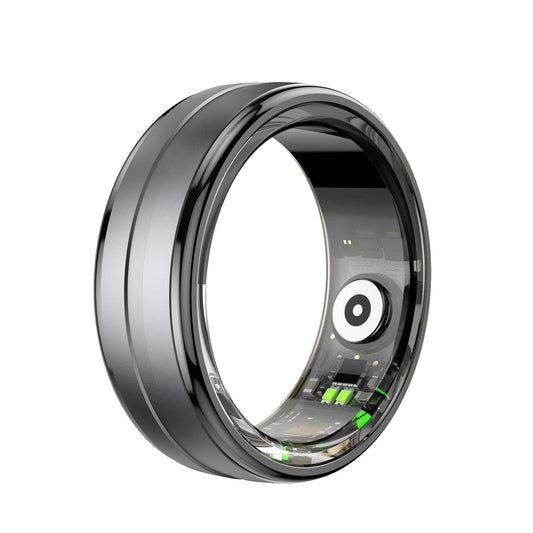 Smart Ring With Heart Rate Blood Oxygen & Sleep Monitoring - Size 11 - Black