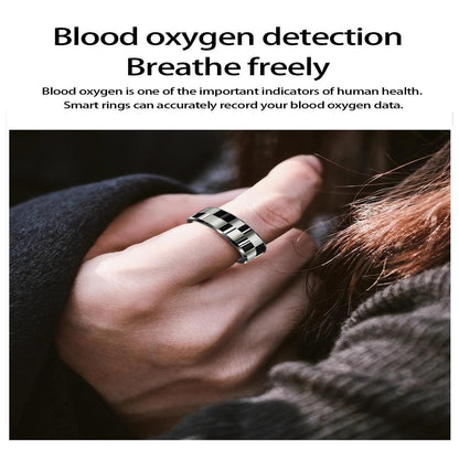 Smart Ring With Health Monitoring Gesture Control And Somatosensory Games - Size 10 - Black
