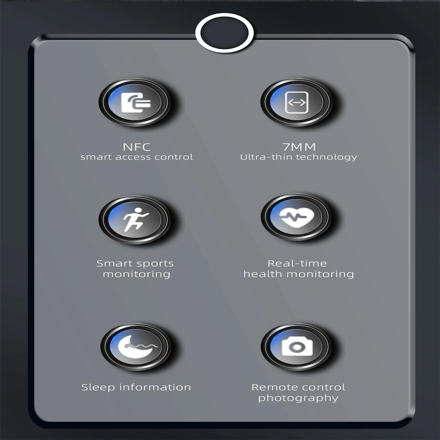 Smart Ring With Heart Rate Blood Oxygen Sleep Monitoring And Multiple Sports Modes - Black Size 8