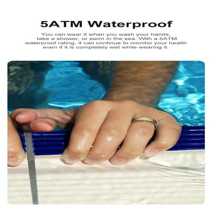 Smart Ring Heart Rate Blood Oxygen Sleep Sports Size 10 - Black