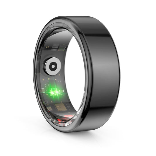 Smart Ring With Heart Rate Blood Oxygen Sleep Monitoring & Sports Modes - Size 11 - Black