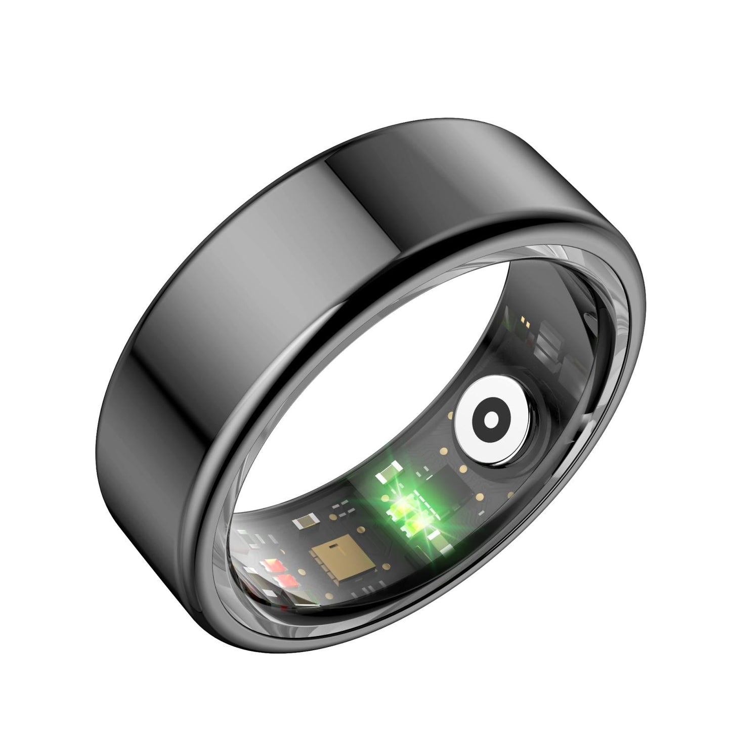 Smart Ring With Heart Rate Blood Oxygen Sleep Monitoring & Sports Modes - Size 11 - Black