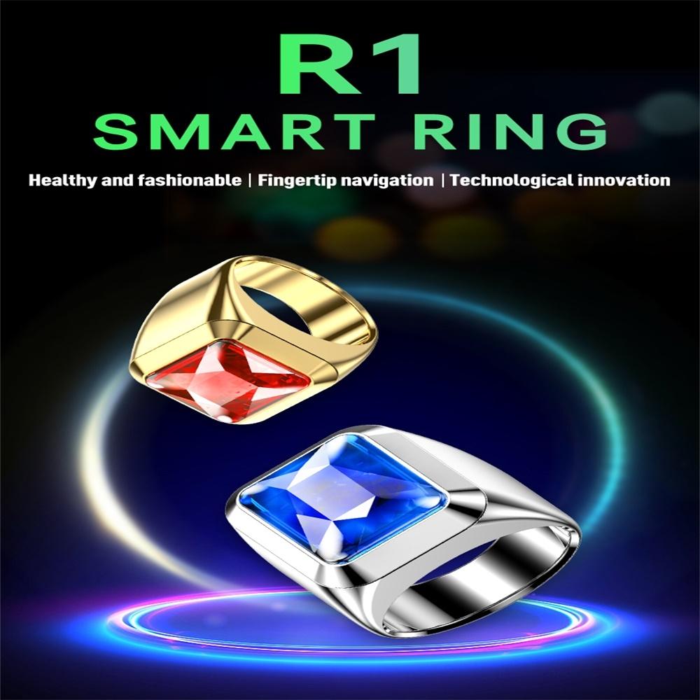 Smart Ring With Heart Rate Blood Oxygen Sleep And Remote Photography Support - Blue