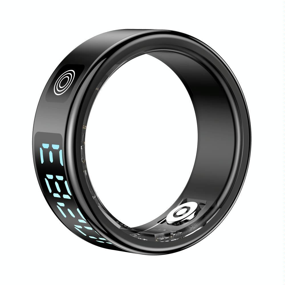 Smart Ring Hand Gestures Health Monitoring Sports Modes Size 12 - Black