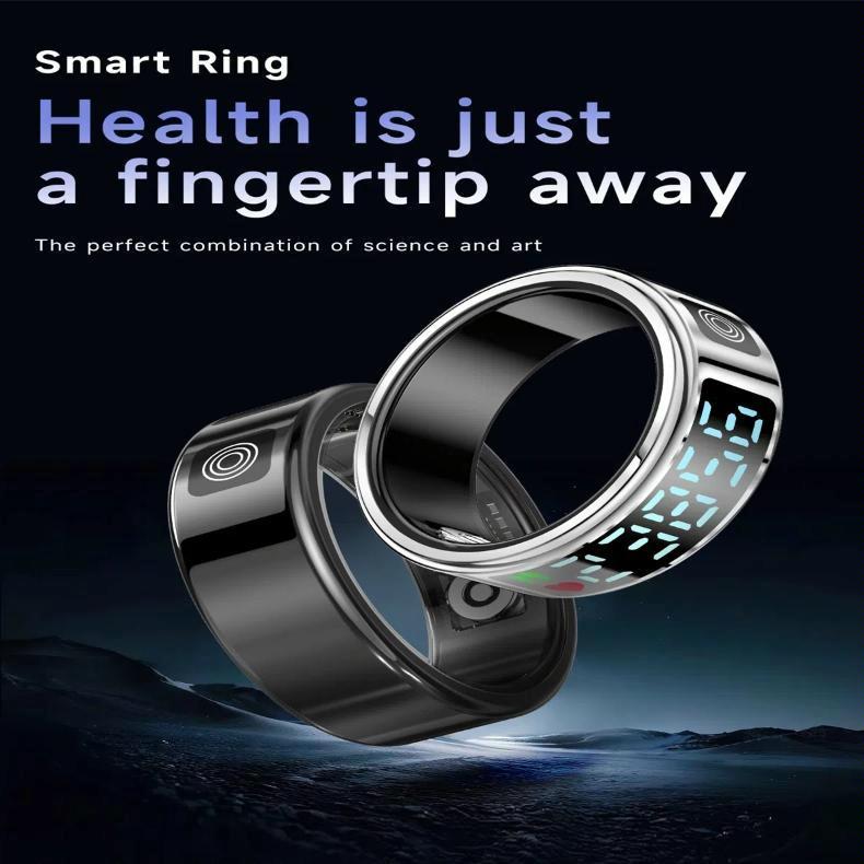 Smart Ring Hand Gestures Health Monitoring Sports Modes Size 12 - Black