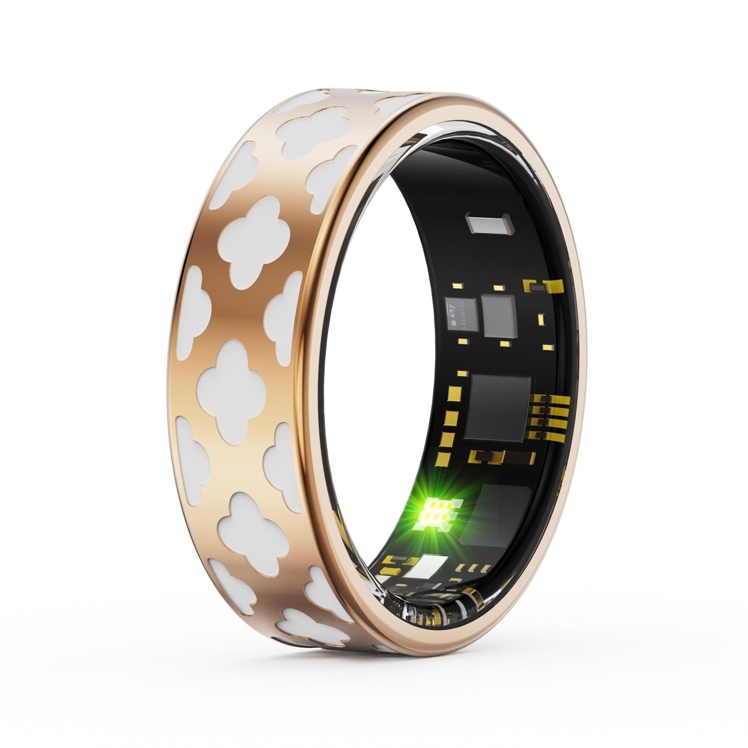 Smart Ring With Heart Rate Blood Oxygen Sleep Monitoring - Rose Gold Size 9