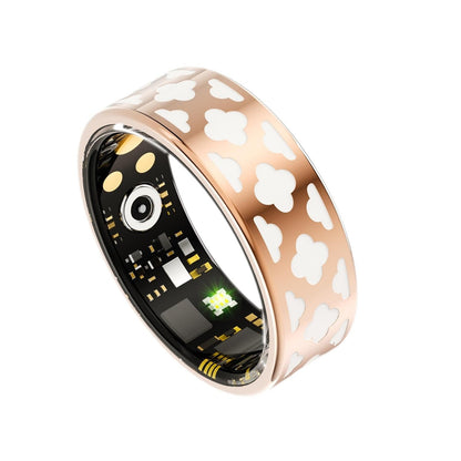 Smart Ring With Heart Rate Blood Oxygen Sleep Monitoring - Multiple Sports Modes - Rose Gold Size 11