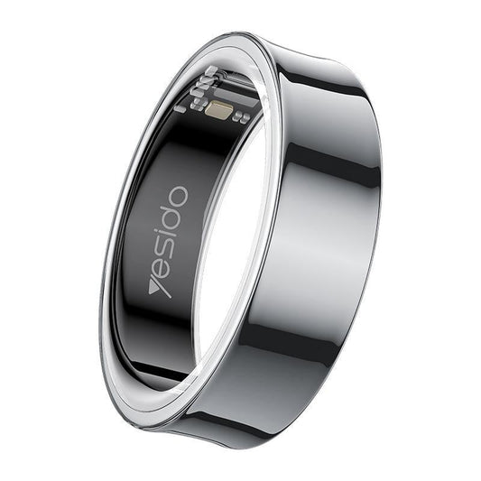 Smart Health Ring Temp Heart Rate Bp Reminder Black - 65Mm