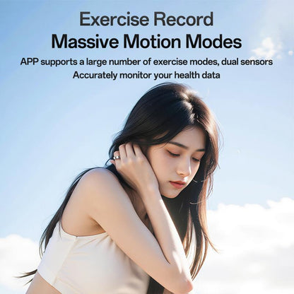 Smart Health Ring Temp Heart Rate Bp Reminder Black - 65Mm