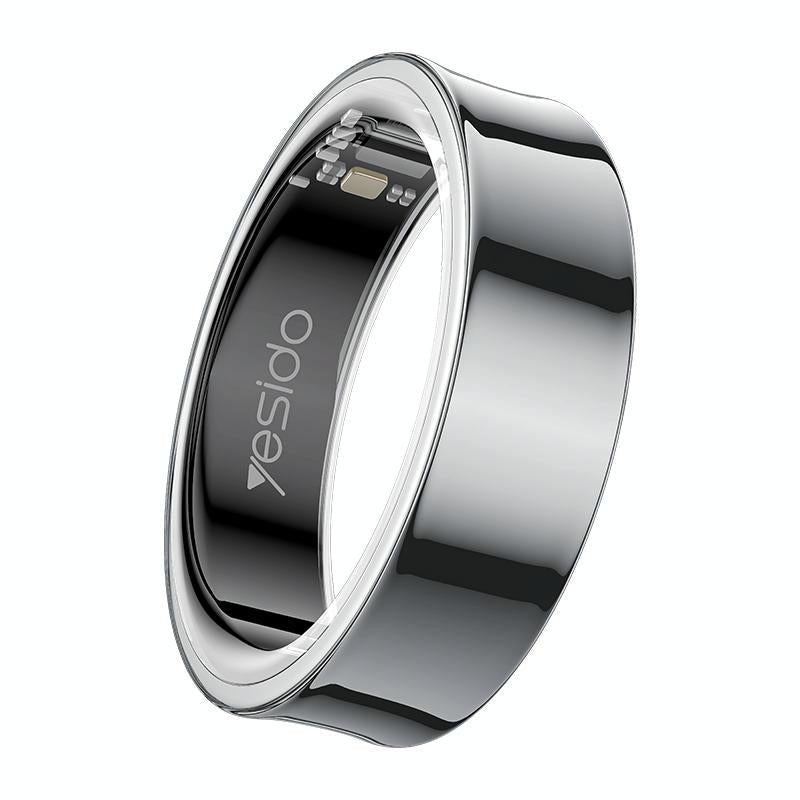 Smart Health Ring Temp Heart Rate Bp Reminder Black - 65Mm