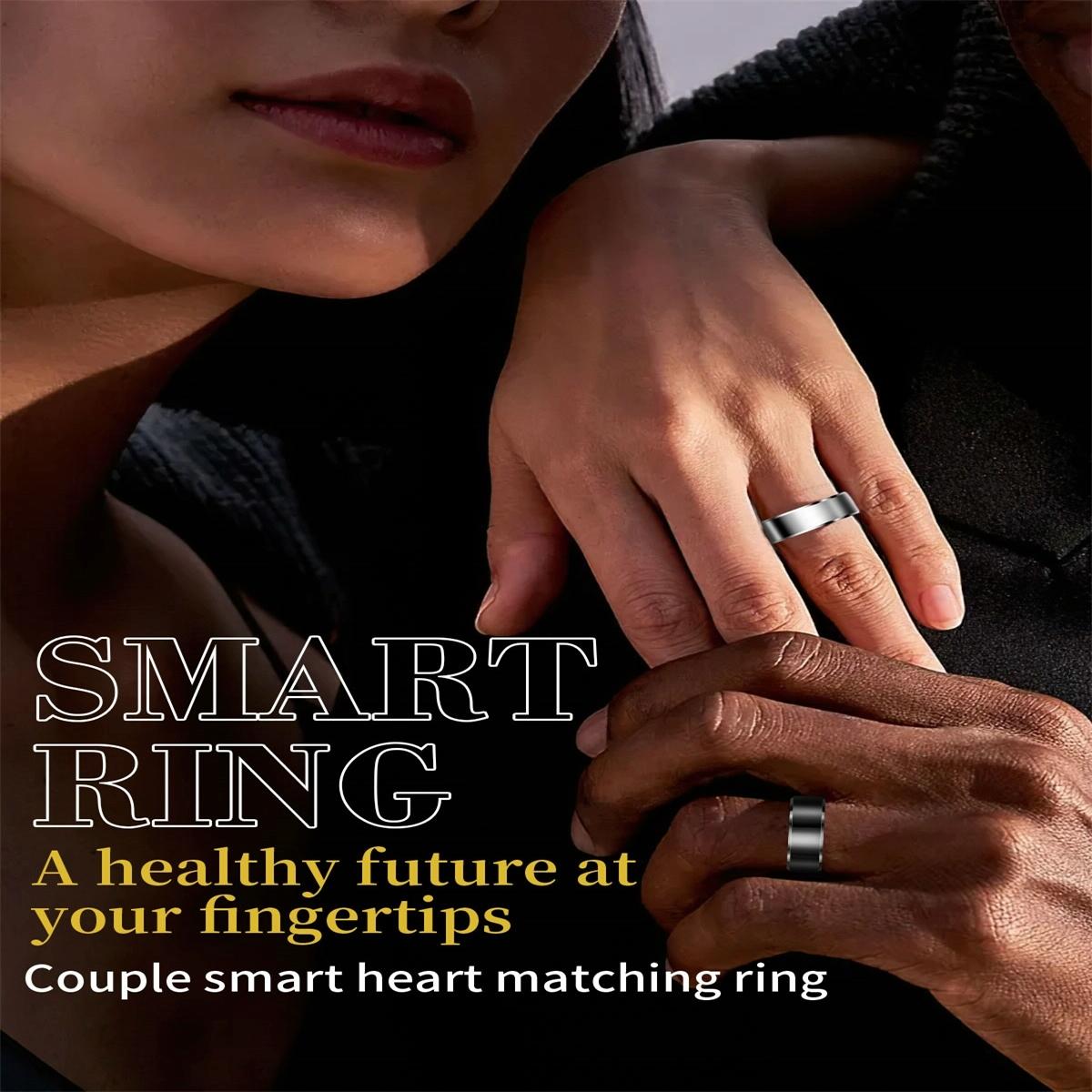 Smart Ring With Heart Rate Blood Oxygen And Sleep Monitoring - R6 Size 8 - White
