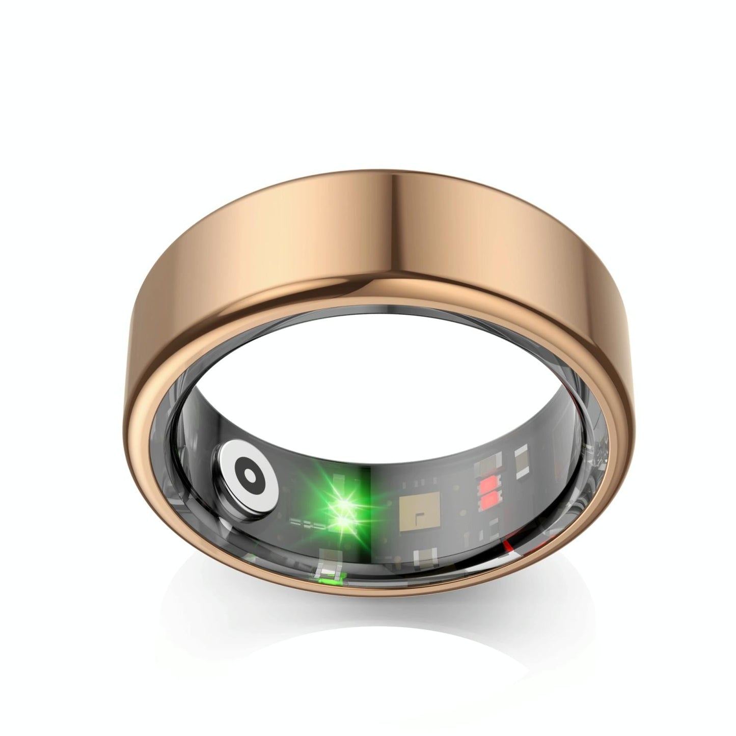 Smart Ring With Heart Rate Blood Oxygen Sleep Monitoring & Sports Modes - Size 9 - Gold