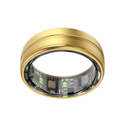 Smart Ring With Heart Rate Blood Oxygen & Sleep Monitoring - Size 10 - Gold