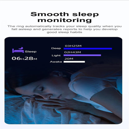 Smart Ring With Heart Rate Blood Oxygen Sleep & Sports Modes - Size 10 - Gold