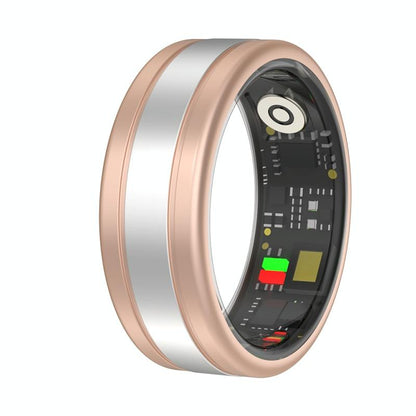 Smart Ring With Heart Rate Blood Oxygen Sleep & Sports Modes - Size 12 - Gold