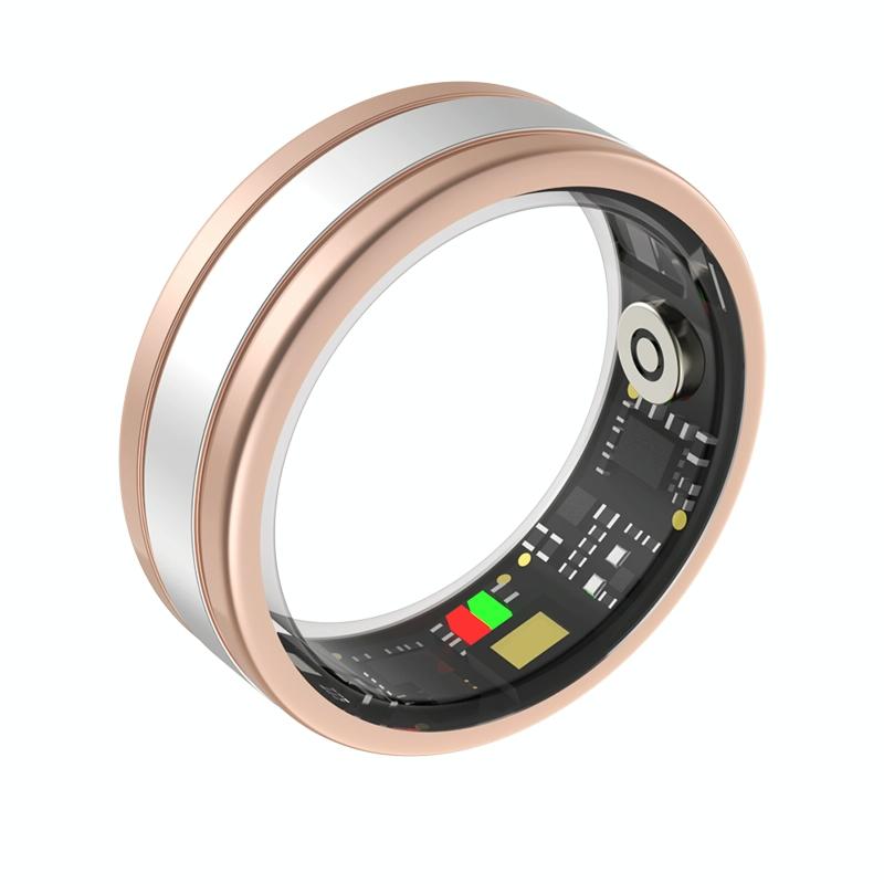 Smart Ring With Heart Rate Blood Oxygen Sleep & Sports Modes - Size 12 - Gold
