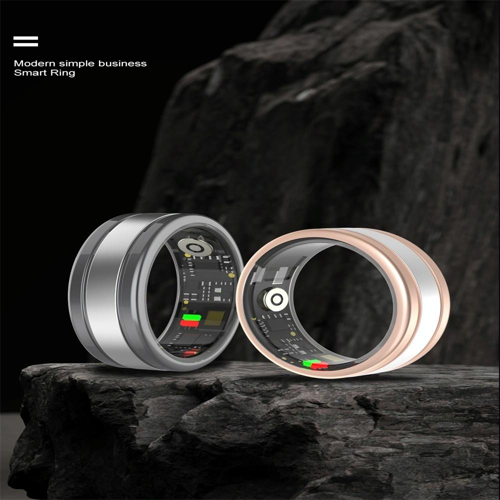 Smart Ring With Heart Rate Blood Oxygen Sleep & Sports Modes - Size 12 - Gold