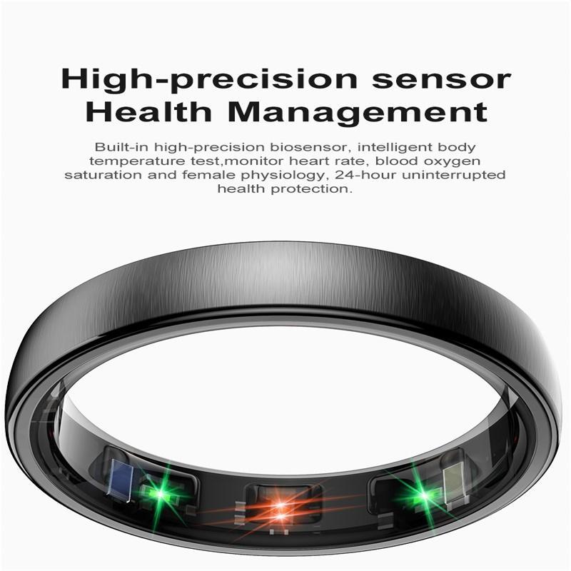 Smart Ring Heart Rate Blood Oxygen Sleep Sports Size 12 - Gold
