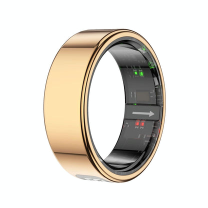 Smart Ring Heart Rate Blood Oxygen Sleep Sports Size 10 - Gold