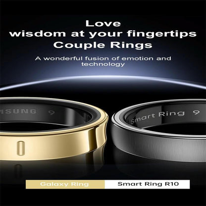 Smart Ring Heart Rate Blood Oxygen Sleep Sports Size 13 - Gold