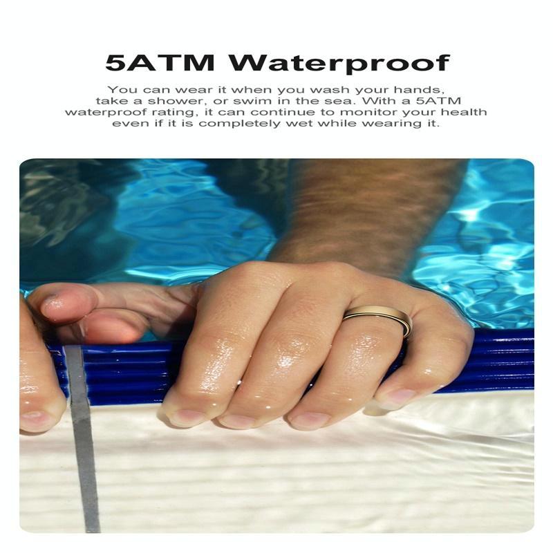 Smart Ring Heart Rate Blood Oxygen Sleep Sports Size 13 - Gold