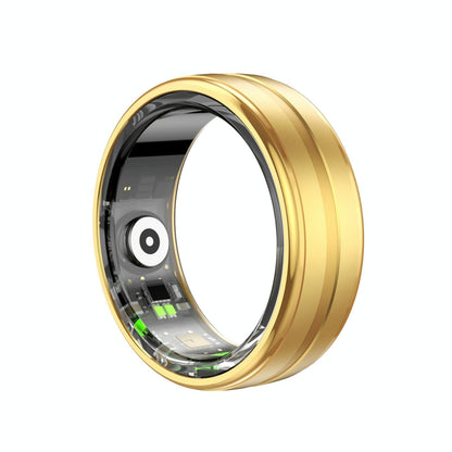 Smart Ring With Heart Rate Blood Oxygen Sleep Monitoring & Sports Modes - Size 9 - Gold