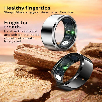 Smart Ring With Heart Rate Blood Oxygen And Sleep Monitoring - Size 10 - White