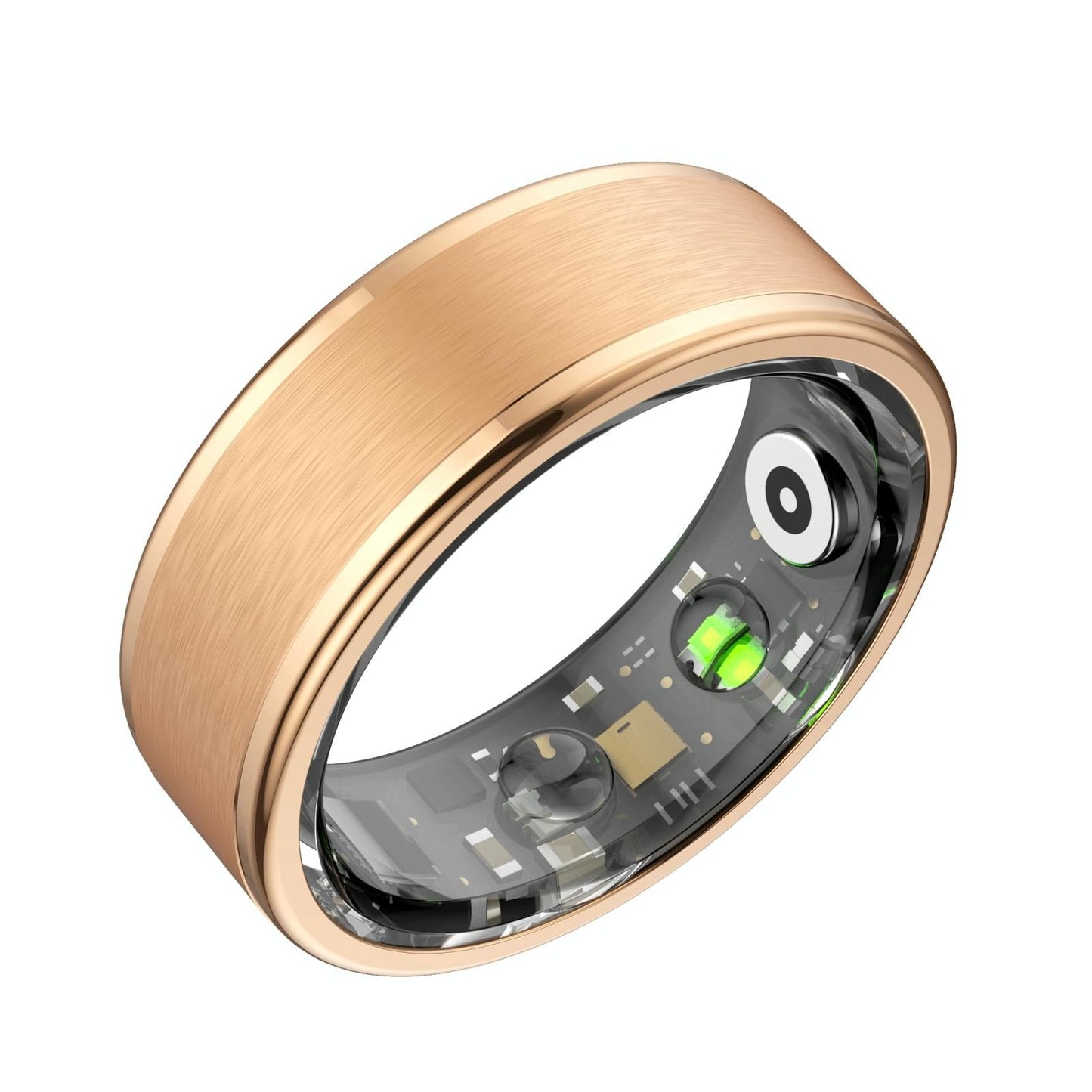 Smart Ring With Heart Rate Blood Oxygen Sleep & Sports Modes - Size 7 - Gold
