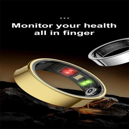 Smart Ring With Heart Rate Blood Oxygen Sleep Monitoring & Sports Modes - Size 13 - Silver