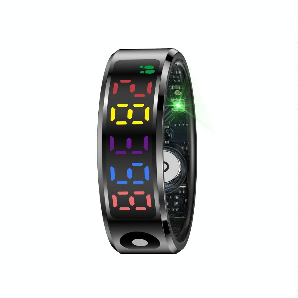 Smart Ring Heart Rate Blood Oxygen Sleep Sports Size 9 - Silver