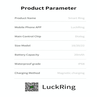 Smart Ring For Health Monitoring & Exercise - R12M Size 20 - Silver