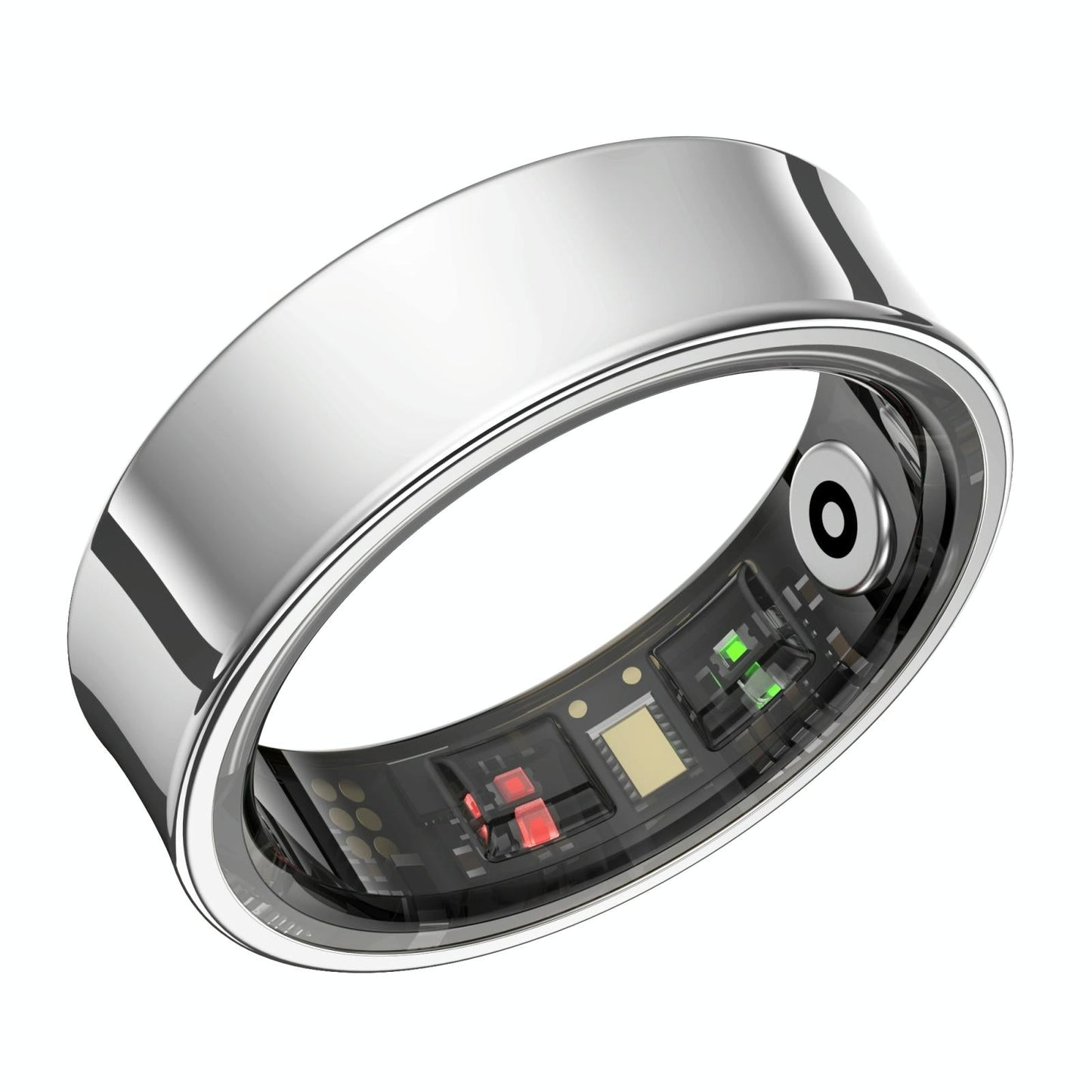 Smart Ring With Heart Rate Blood Oxygen Sleep Monitoring & Sports Modes - Size 8 - Silver