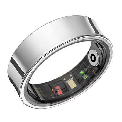 Smart Ring With Heart Rate Blood Oxygen Sleep Monitoring & Sports Modes - Size 10 - Silver