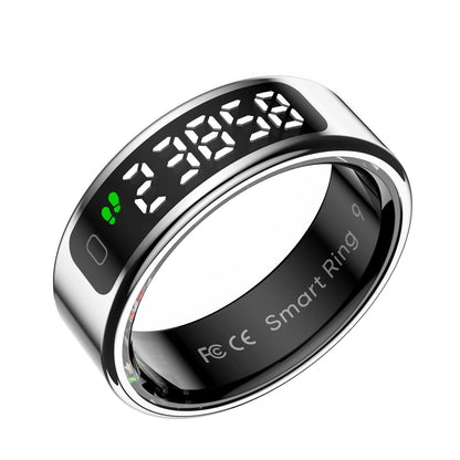 Smart Ring Heart Rate Blood Oxygen Sleep Sports Size 13 - Silver